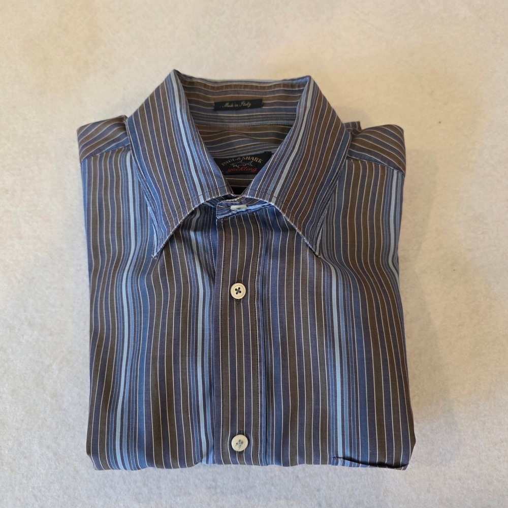 Paul & Shark Yachting Habana Yacht Club‎ Striped Button Down Shirt Mens M Italy
